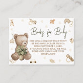 クマ子供部屋かわいい赤ちゃんシャワー予約リクエスト エンクロージャーカード (正面)
