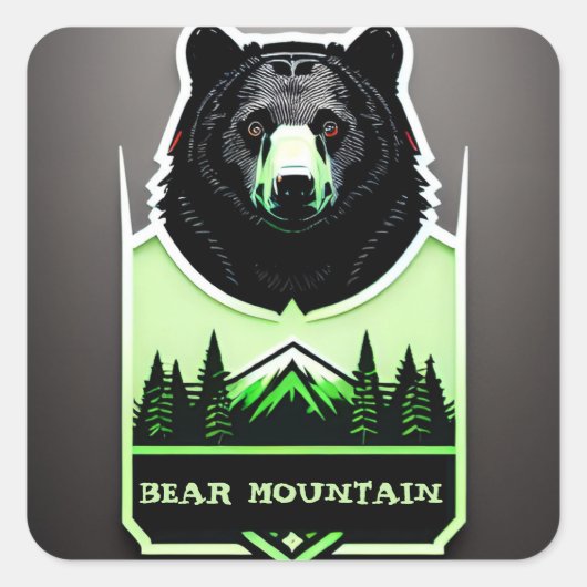 クマ山 スクエアシール (正面)