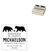 クマ差出人住所スタンプ結婚- Animals ラバースタンプ (押印)