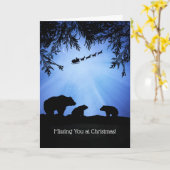 クマ恋しく思が可愛いクリスマス休暇に カード (黄色い花)