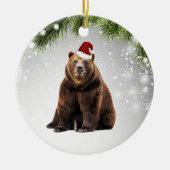 クマ恋人の大人の子供のためのクマのクリスマスギフト セラミックオーナメント (正面)