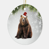 クマ恋人の大人の子供のためのクマのクリスマスギフト セラミックオーナメント (左)