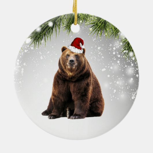 クマ恋人の大人の子供のためのクマのクリスマスギフト セラミックオーナメント (裏面)