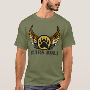 クマ最高 クマプライド フラッグ 翼 クマの手 Tシャツ