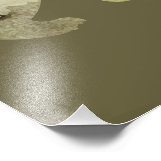 クマ歩くインウッズムーン絵を描フォレスト野生動物 フォトプリント (角)