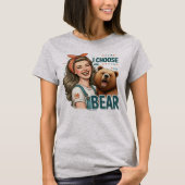 クマ派のレトロガールTシャツ Tシャツ (正面)