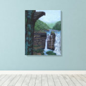 クマ滝絵画滝 キャンバスプリント (インサイチュ (ウッドフロア))