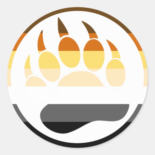 クマ爪クマプライド旗 ラウンドシール (正面)