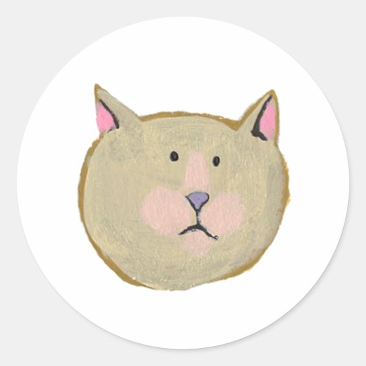 クマ犬うさぎ魚の人間の鳥 – 7顔 ラウンドシール (正面)