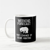 クマ狩りギフトおもしろい- Hunter Weekend Forecast コーヒーマグカップ (左)