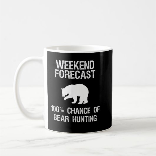 クマ狩りギフトおもしろい- Hunter Weekend Forecast コーヒーマグカップ (左)