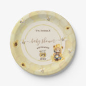 クマ甘い蜂蜜ビーベビーシャワー ペーパープレート (正面)