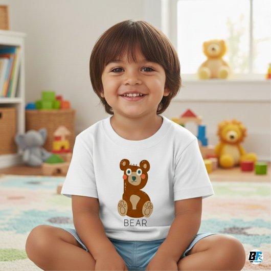 クマ用の動物文字B ベビーTシャツ
