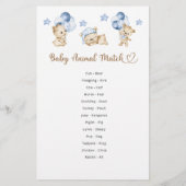 クマ男の子のシャワー赤ちゃん動物の試合 (裏面)