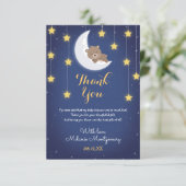 クマ眠る愛あなたを月のバックベビーシャワー サンキューカード (スタンド正面)