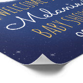 クマ眠る愛あなたを月のバックベビーシャワー ポスター (角)