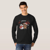 クマ私は雪かわいい雪だるま雪パン Tシャツ (正面フル)