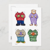 クマ紙人形はがき ポストカード (正面/裏面)