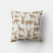 クマ素朴と鹿と蝶のクリスマス枕 クッション (裏面)