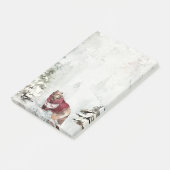 クマ素朴の冬の雪景色 ポストイット (アングル)