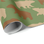 クマ素朴パターン ラッピングペーパー (ロールコーナー)