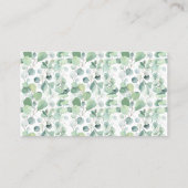 クマ緑おむつラッフルチケットシャワーカード プレイスカード (裏面)