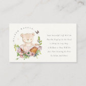 クマ花籠ピンク表示シャワー赤ちゃんシャワー エンクロージャーカード (正面)