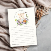 クマ花籠ブルーアドバイスマムベイビーシャワー エンクロージャーカード