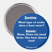 クマ衣服は何の靴下だ？マグネット マグネット (正面/裏面)