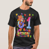 クマ誕生日1歳キッズ1thクマ誕生日 tシャツ (正面)