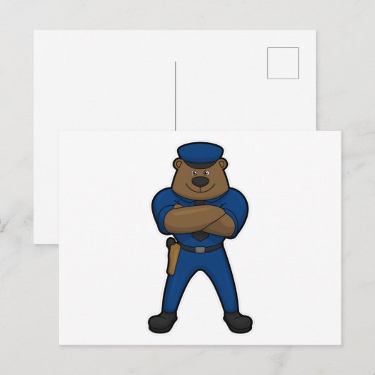 クマ警官 ポストカード (正面/裏面)