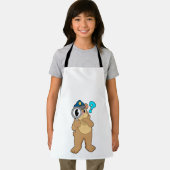 クマ警察官の虫眼鏡 エプロン (インサイチュ)