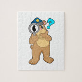 クマ警察官の虫眼鏡 ジグソーパズル (縦)