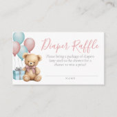 クマ赤ちゃんシャワーおむつラッフル エンクロージャーカード (正面)