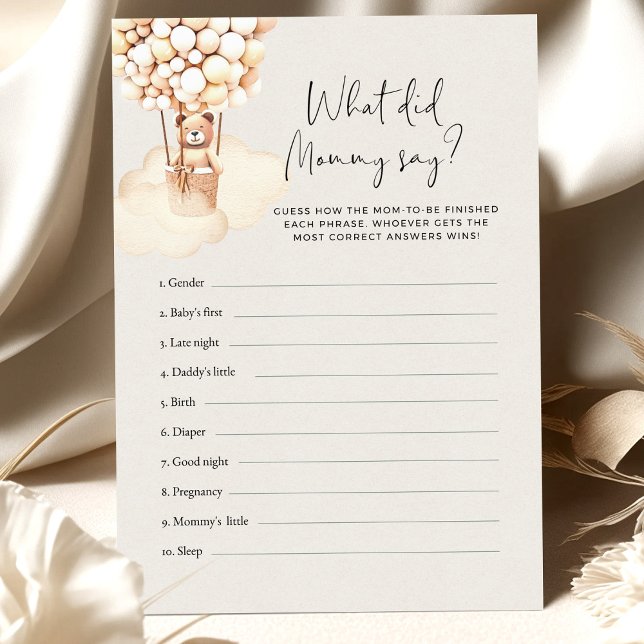 クマ赤ちゃんシャワーのゲームママが何と言った (クリエイターアップロード済み)