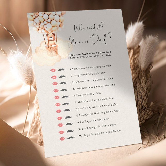 クマ赤ちゃんシャワーのゲーム誰が言ったのママまたはパパ (クリエイターアップロード済み)