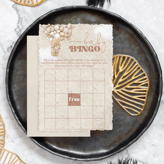 クマ赤ちゃんシャワーゲームビンゴ チラシ