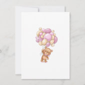 クマ赤ちゃんシャワーゲーム誰がママまたはパパ 招待状 (裏面)