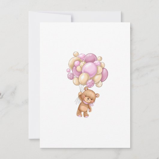 クマ赤ちゃんシャワーゲーム誰がママまたはパパ 招待状 (裏面)