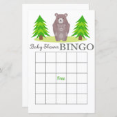 クマ赤ちゃんシャワービンゴカード、ウッドランドビンゴ (正面/裏面)