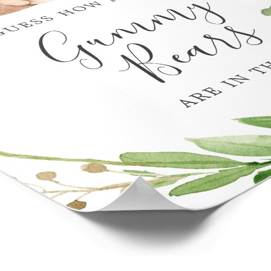 クマ赤ちゃんシャワー推測グミベアの数 ポスター (角)