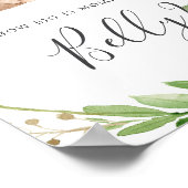 クマ赤ちゃんシャワー推測ママのお腹の大きさ ポスター (角)