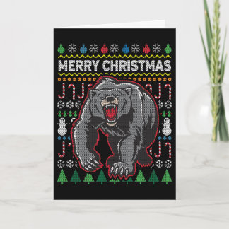 クマ醜いクリスマスセーター野生生物シリーズ シーズンカード