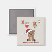 クマ陽気なクリスマス冬の動物が磁石を付ける マグネット (正面/裏面)