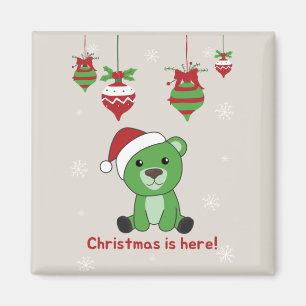クマ陽気なクリスマス冬の動物が磁石を付ける マグネット