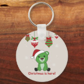 クマ陽気なクリスマス冬の動物はキーチェーンを生む キーホルダー (正面)