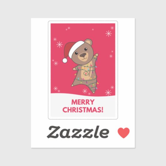 クマ陽気なクリスマス冬の動物はステッカーを付ける シール (シート)