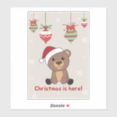 クマ陽気なクリスマス冬の動物はステッカーを付ける シール (シート)