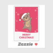 クマ陽気なクリスマス冬の動物はステッカーを付ける シール (シート)