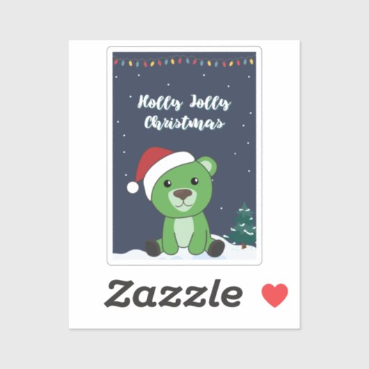 クマ陽気なクリスマス冬の動物はステッカーを付ける シール (シート)